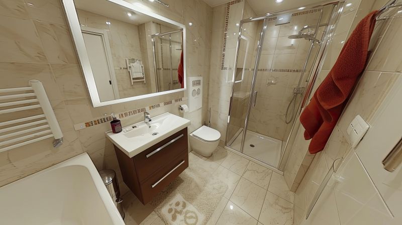 Bathroom Featuring Layered Lighting